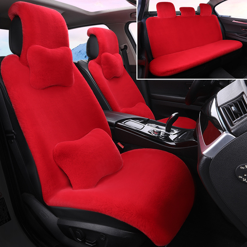 車用シートクッション 冬用 ウサギ毛皮風 小腰型 冬用 厚手 保温 毛皮クッション 汎用シートクッション シート 冬用 保温|undefined
