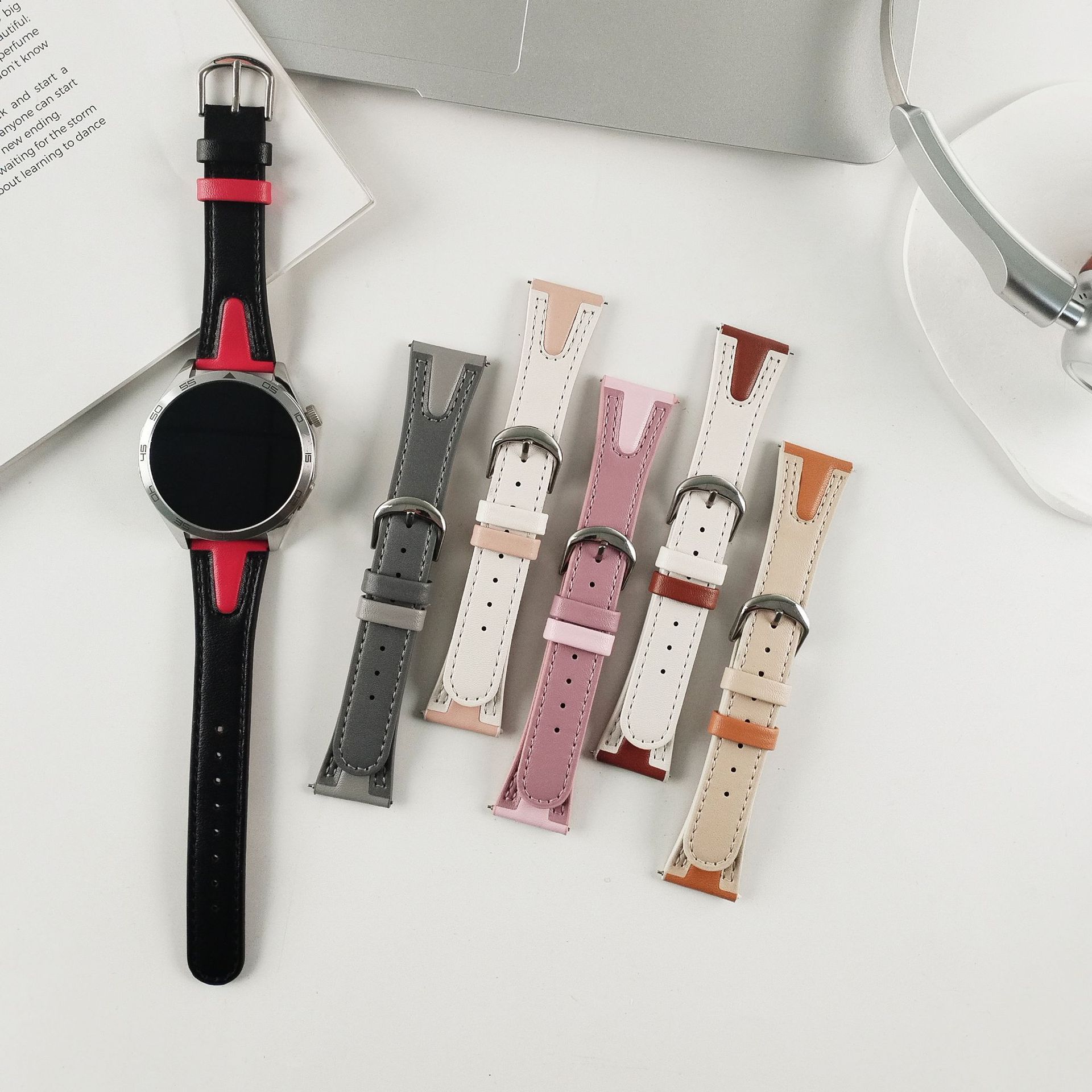Suitable for Huawei Gt6 Leather Jelly Leather Strap Huawei Gt5 New Color Female Model Huawei Watch5/4 Watch Strap