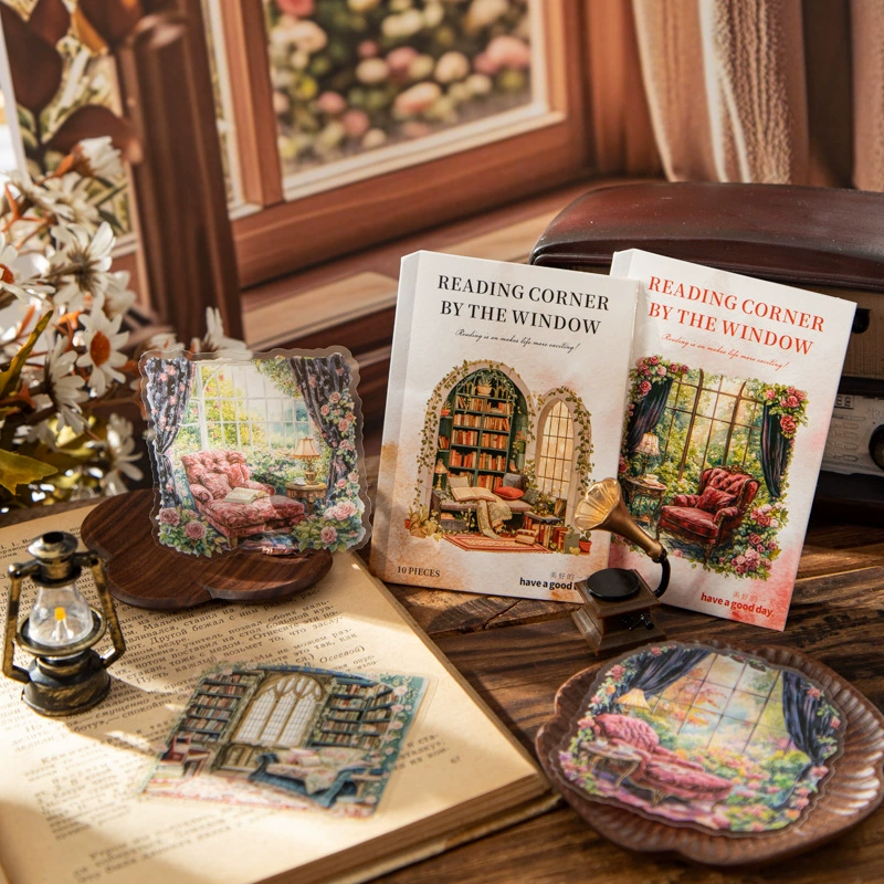 Прекрасный день для окна декорации ПЭТ наклейки для чтения окна Угловой серии ручной записи материал DIY декоративный коллаж