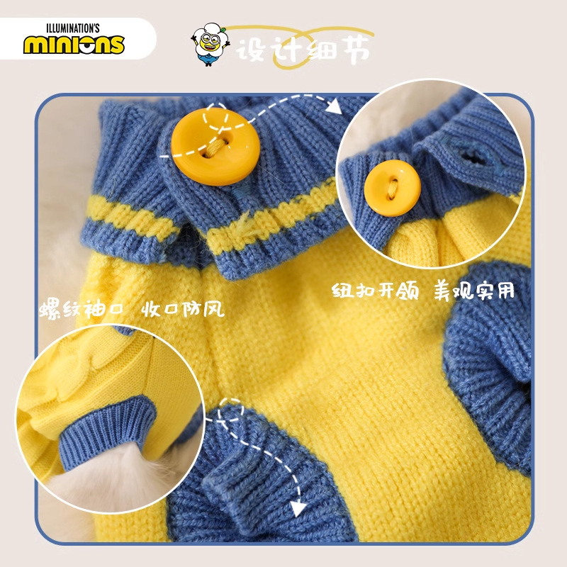 Minions Minions | Suéter para mascotas con flores tridimensionales Bob Estilo de primavera y otoño Disfraz de cachorro Ropa para perros