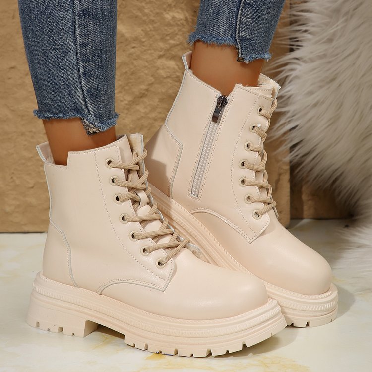 Outono e inverno novo estilo britânico moda sapatos de algodão botas de algodão feminino botas curtas explosivas_voghion.com