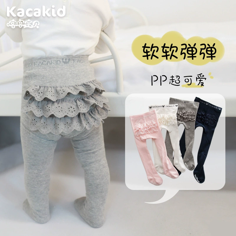 Весенние и осенние новые детские носки типа Kacakid сладкая принцесса кружевные носки для девочек нескользящие колготки оптом