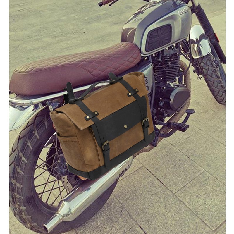 Bolsa de motocicleta desmontable, bolsa a prueba de rociadores, bolsa de equipaje, bolsa de trasera, equipo de ciclismo, hombro único con cuero de cabeza