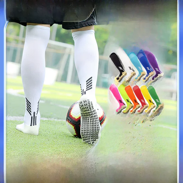Antibacterial Football Socks for Adults, Professional Competition Sports Long Socks, Anti-Slip Socks with Rubber Dots, Sweat-Absorbing Towel Bottom Training Socks