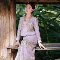 Новый стиль традиционной одежды Xishuangbanna для Дня защиты детей, прочная этническая одежда Dai для туристической фотографии, элитный костюм для похудения с элегантным темпераментом.