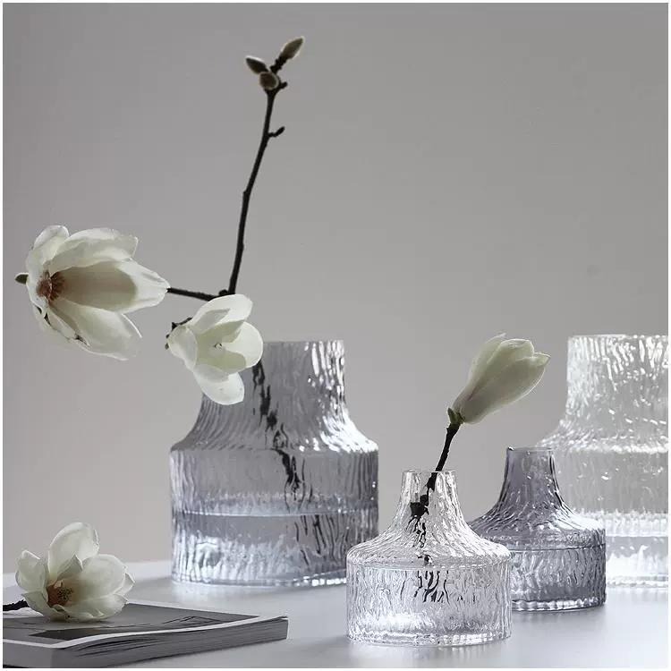 Креативная запись, роскошная ваза в европейском стиле с ледниковым узором, стеклянная бутылка в стиле, прозрачная большая диаметр, цветы, цветочные украшения