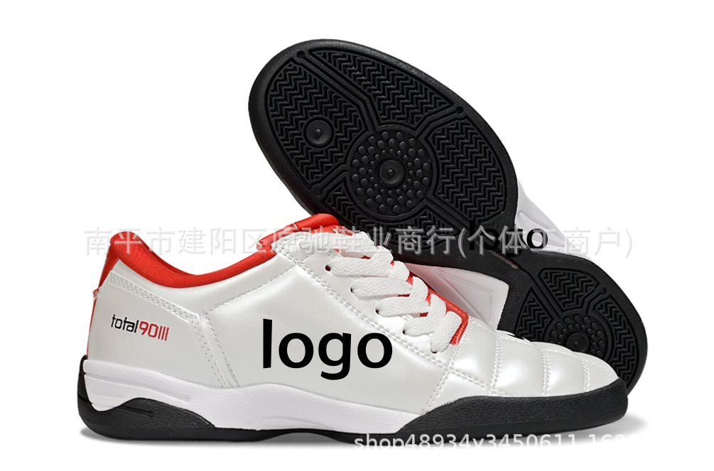Fábrica de Putian al por mayor T90 serie interior MD fondo plano zapatos de fútbol de fondo bajo entrenamiento césped interior y exterior