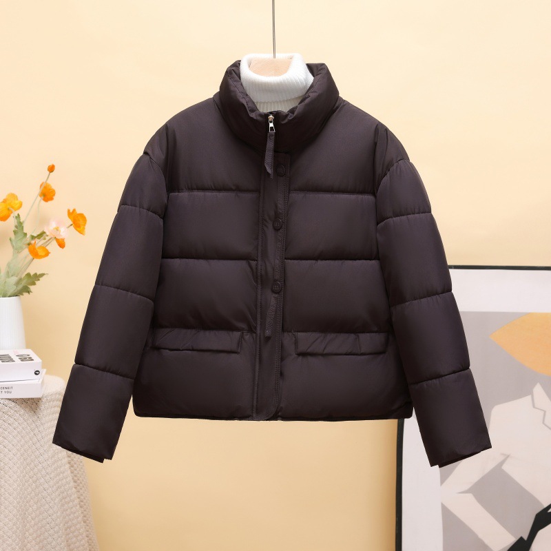 Ropa de algodón coreana para mujeres corta en 2025, nueva chaqueta de algodón gruesa coreana, chaqueta de algodón de invierno pequeña, moda image 2