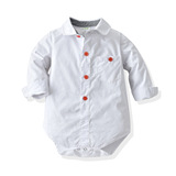 (Трансграничная торговля), детский осенний белый лонгслив для мальчиков, джинсовый комбинезон для раннего возраста, галстук, комплект