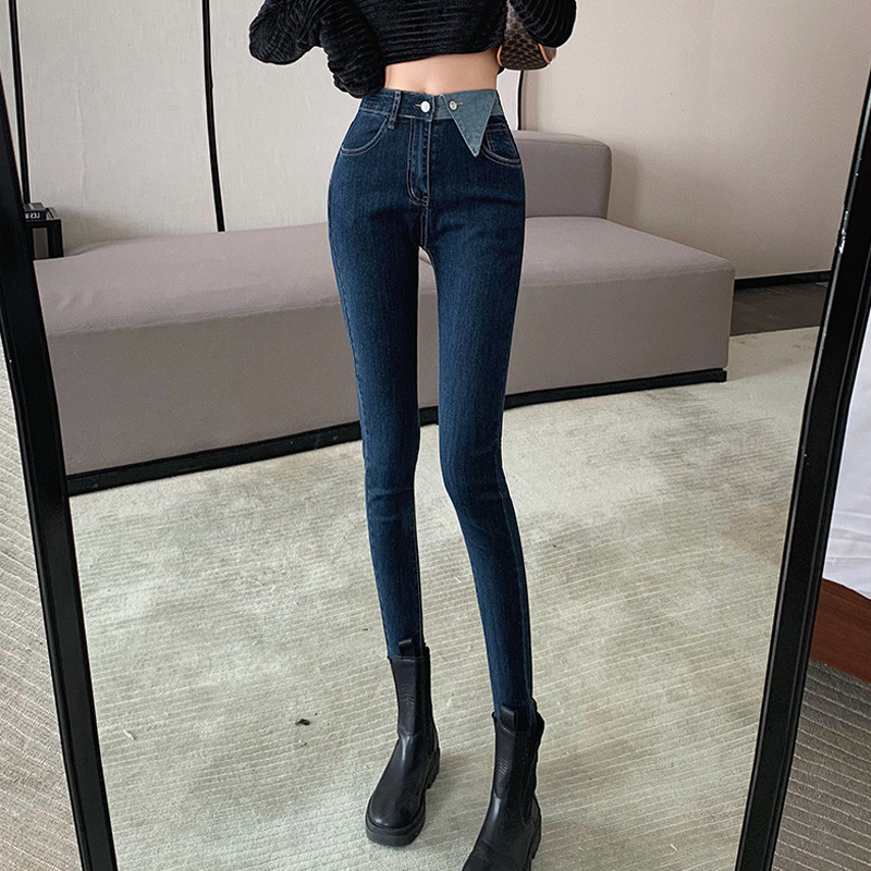 Hot Girl Skinny Jeans Women's Autumn New High Waist Straight Slim Slim-fit Pencil Pants Pants Boots Pants