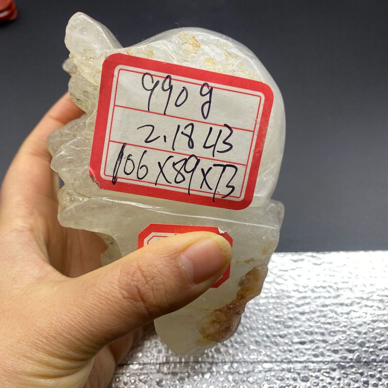 天然水晶头骨骷髅头精品水晶雕刻件桌面摆件手工雕刻件装 图 19