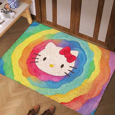 Avtomobil döşəmə paspasları — door mat, dirt-scraping silk - colorful-kt-cat-4060cm-silk-loop