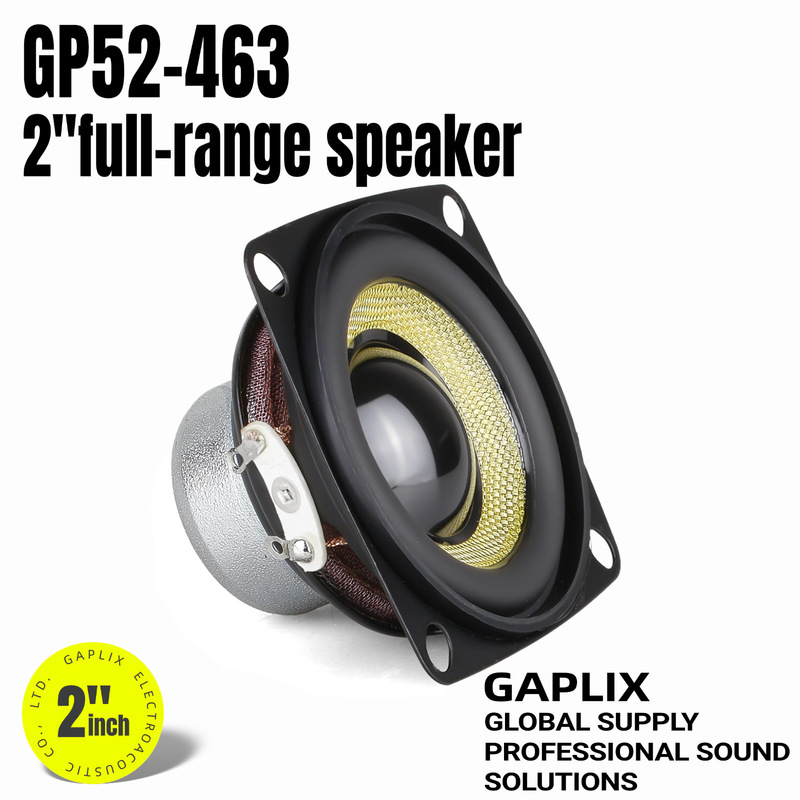 52mm 2inch Neodymium Magnet Speaker 4 Ohm 15W Dual Magnet 20 Core Yellow Fiberglass Cone Rubber Edge Long Stroke Full-Range Speaker