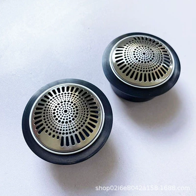 Upgrade A-Pillar Door Panel | Car horn/tweeter - silver-edge-stainless-steel-silver-mesh