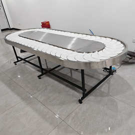 直播间椭圆形电动桌 包包回旋展示架 寿司店餐厅酒店旋转电动桌