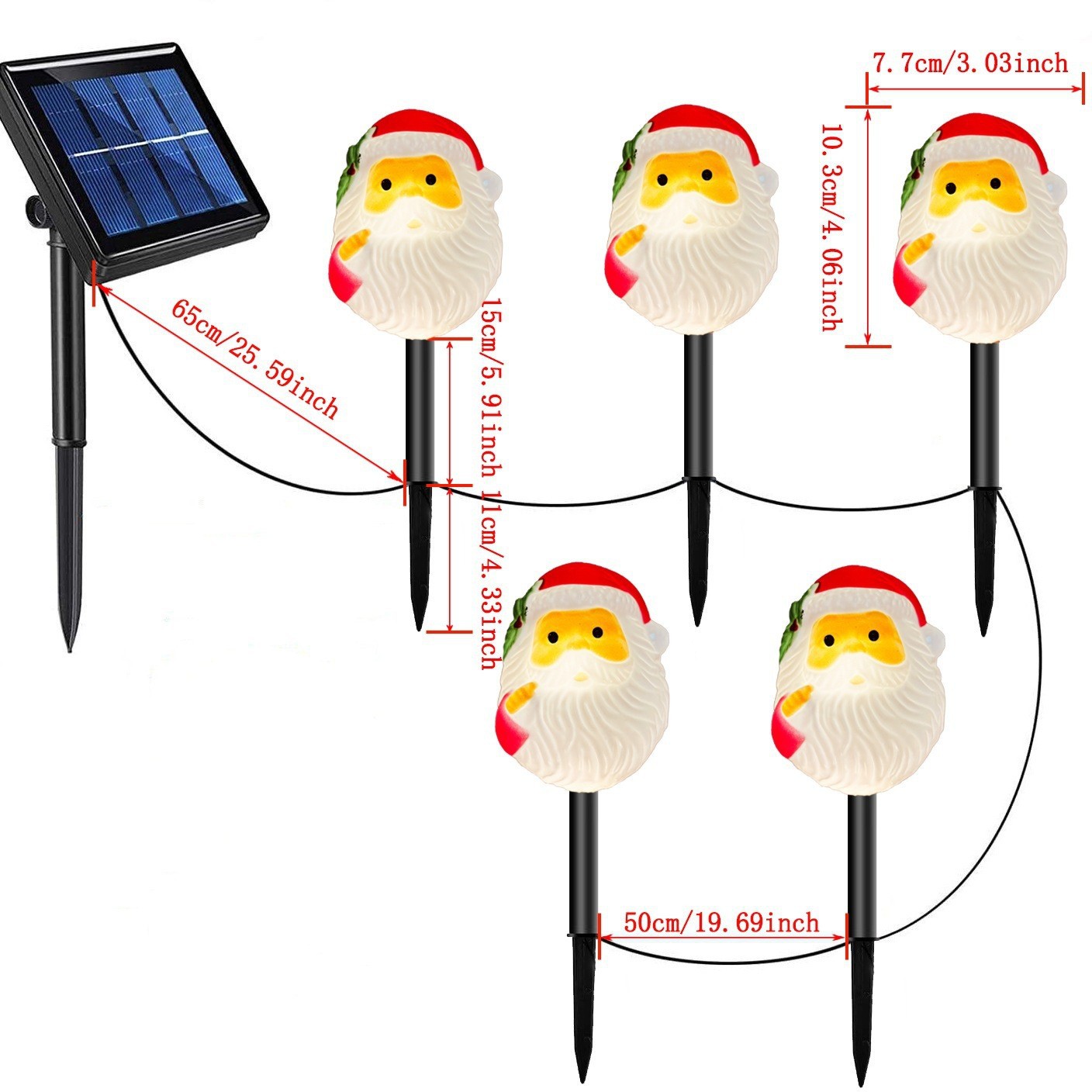 Santa Claus transfronterizo iluminación de césped al aire libre luz de jardín LED de Navidad luz solar luz de césped image 34