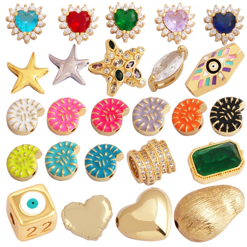2g Weight Pendant Jewelry Making Type 1 Piece 11 * 13mm 13*13mm Copper Geometric Starfish Heart Shape DIY Jewelry Accessories Pendant