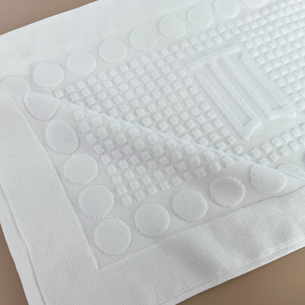 Hotel Jacquard algodón espeso blanco antideslizante absorción de agua inodoro almohadilla de piso hotel personalizado image 4