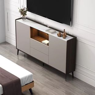 Bedroom TV Cabinet Small Narrow Modern Simple Master Bedroom Light Luxury Small Apartment Ultra-thin High Master Bedroom Storage Cabinet