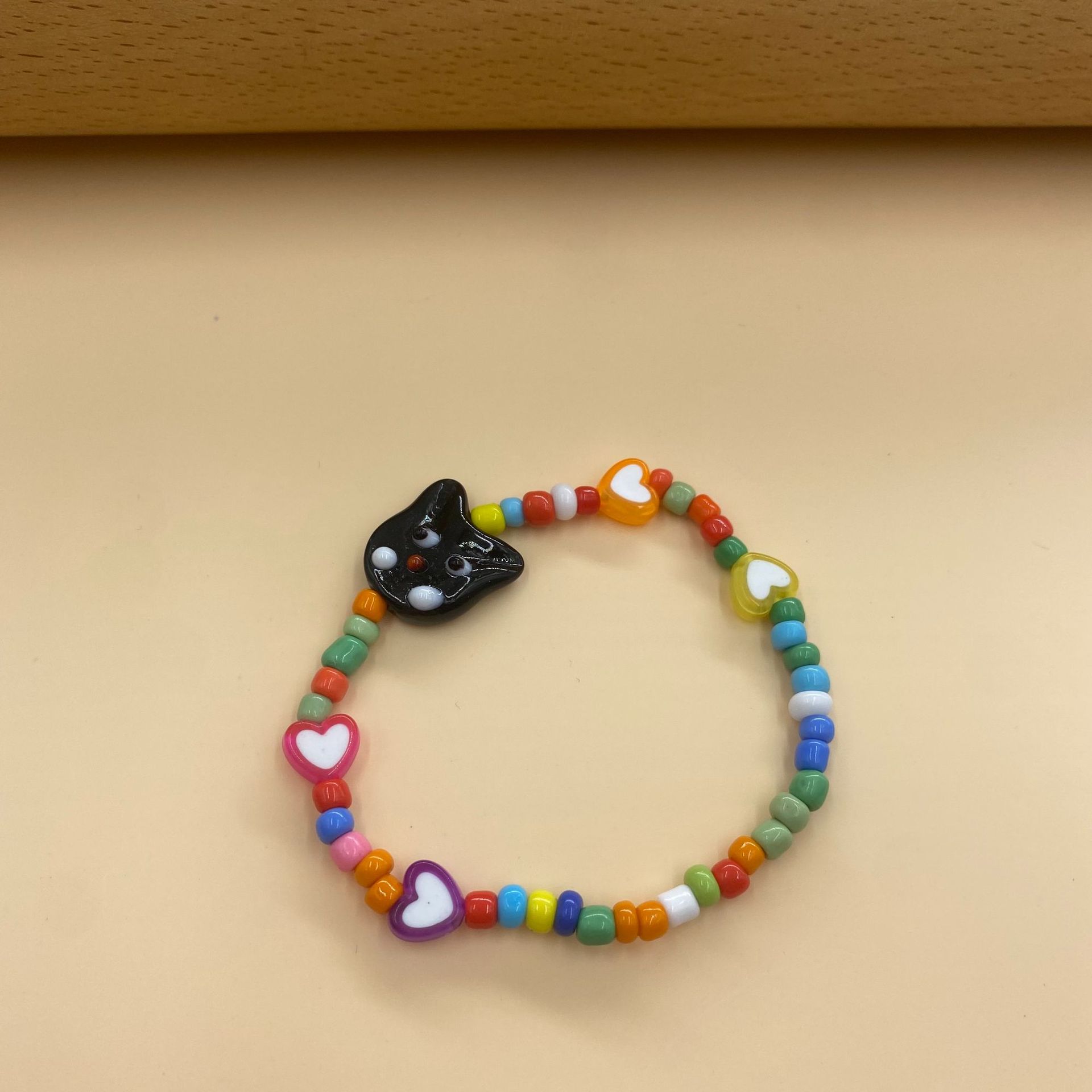 Cartoon Style Cat Seed Bead Handmade Unisex Bracelets 1 Piece