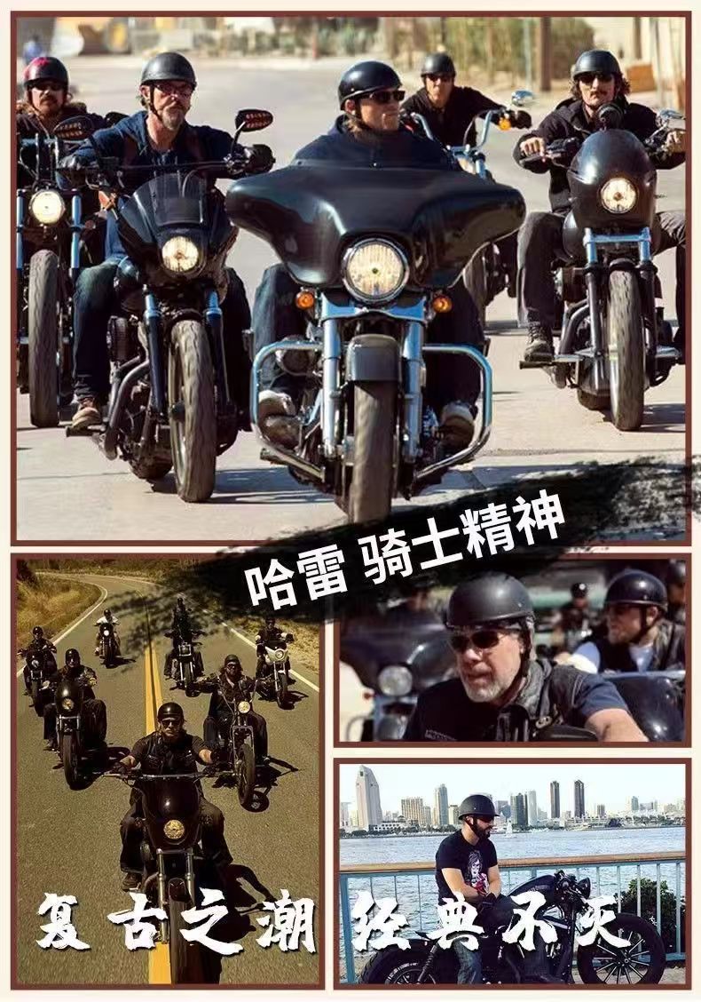 3C certified American retro half helmet for men and women, motorcycle and electric vehicle helmet with carbon fiber texture, suitable for commuting