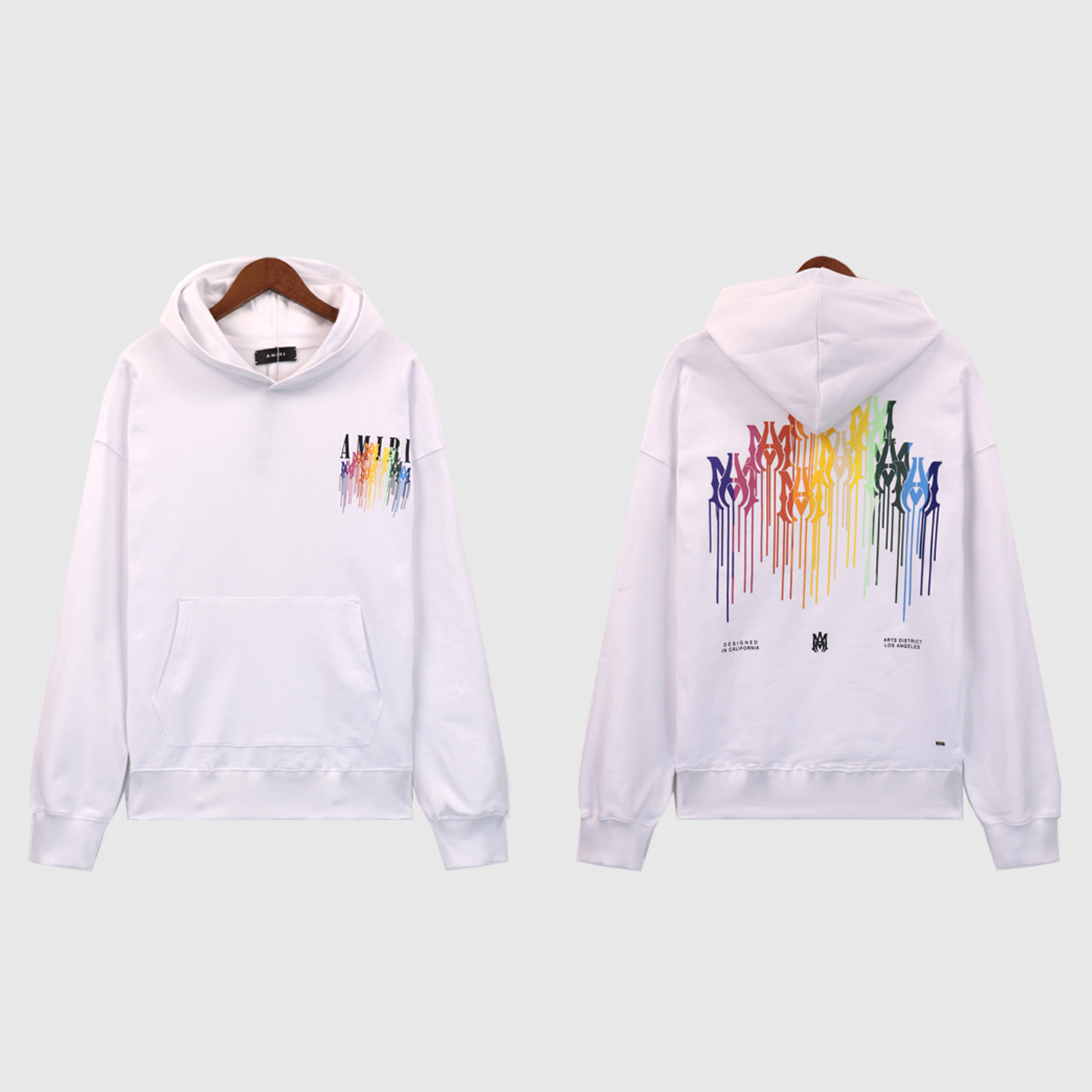 Fog marca de moda AM suéter logotipo de letras agrietadas salpicaduras de tinta pintura graffiti bordado sudadera con capucha chaqueta de pareja IR1