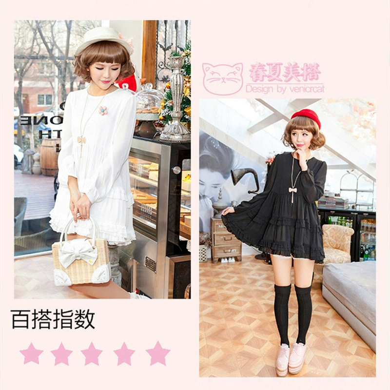 Lolita, женские кружевные леггинсы, облегающая верхняя юбка со средней талией и тремя точками для девочек