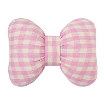 Blue Rain Car Headrest Neck Headrest - plaid-bow-ribbon-waistrest-pink