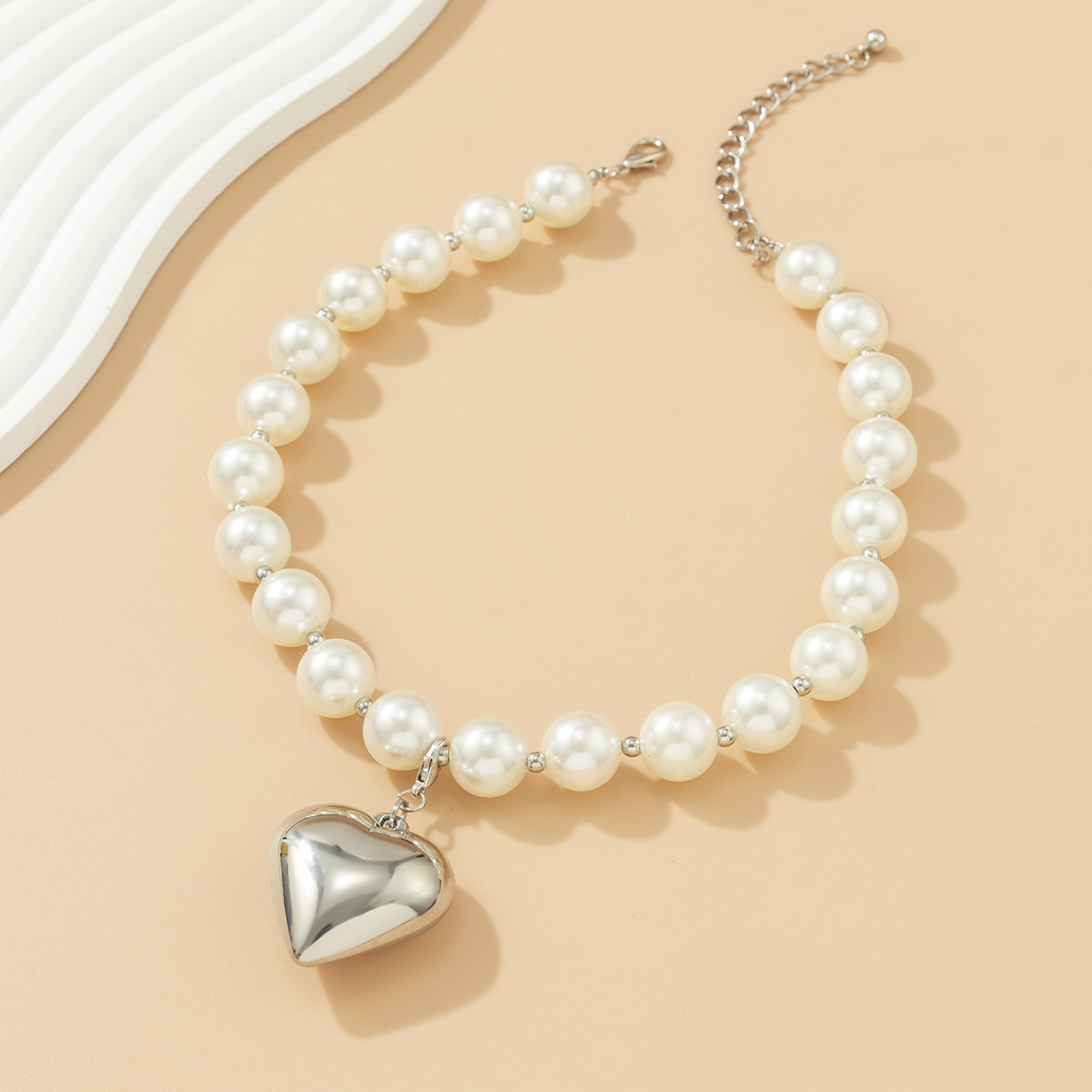 Glam Übertrieben Geometrisch Ccb Künstliche Perle Perlen Überzug Valentinstag Frau Halskette display picture 51