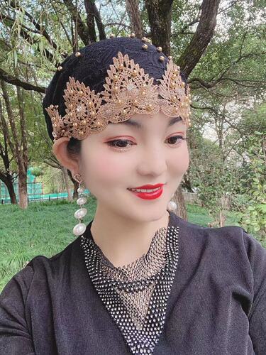 Oudin Nail Pearl Fairy Hat Embroidery Style Hui Ethnic Hat Xinjiang Hat European Vintage Hat 
