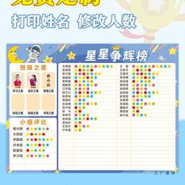 班级评比栏墙贴定 制你追我赶幼儿园红花榜表扬小学生小组积分表