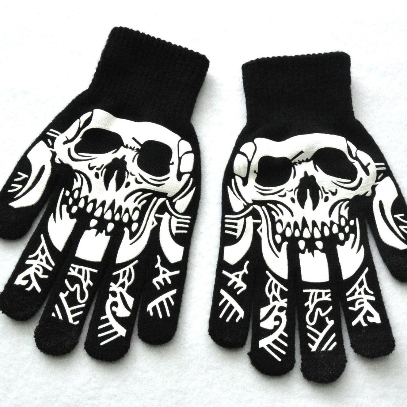 Cross-Border Gloves Warm Gloves Skull Gloves Wholesale Winter Gloves Knitted Gloves Autumn and Winter Gloves Factory