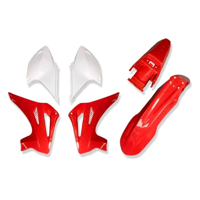 and rear fender battery cover, Motorcycle Fender - cqr4-piece-shell-red