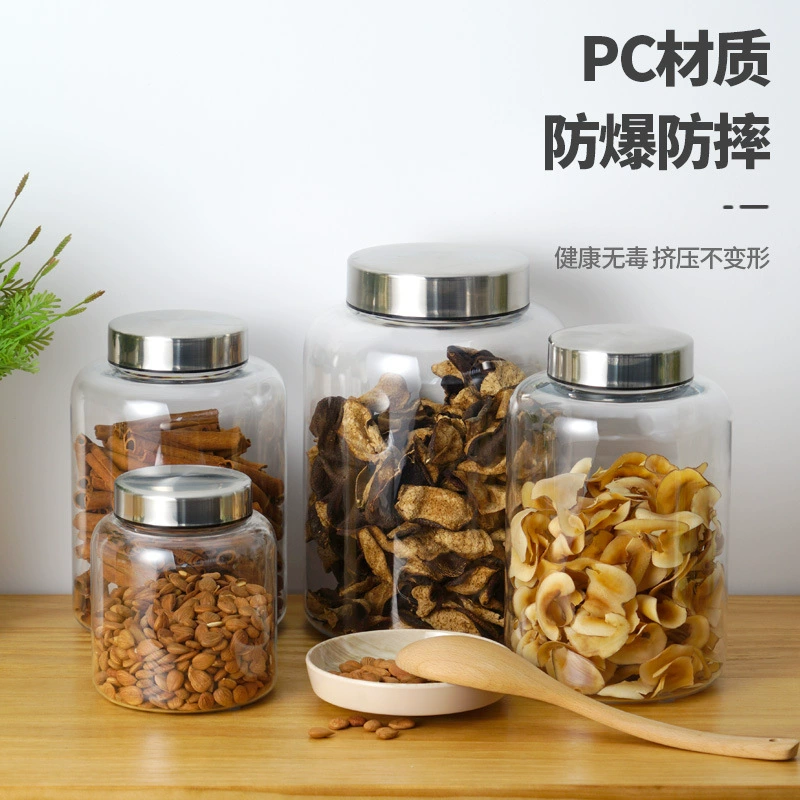 Устойчивые к падению сухие товары Влагостойкая герметичная банка Банка для хранения чая и бобов Морепродукты Сушеные гребешки Травы Бутылка для Кордицепса