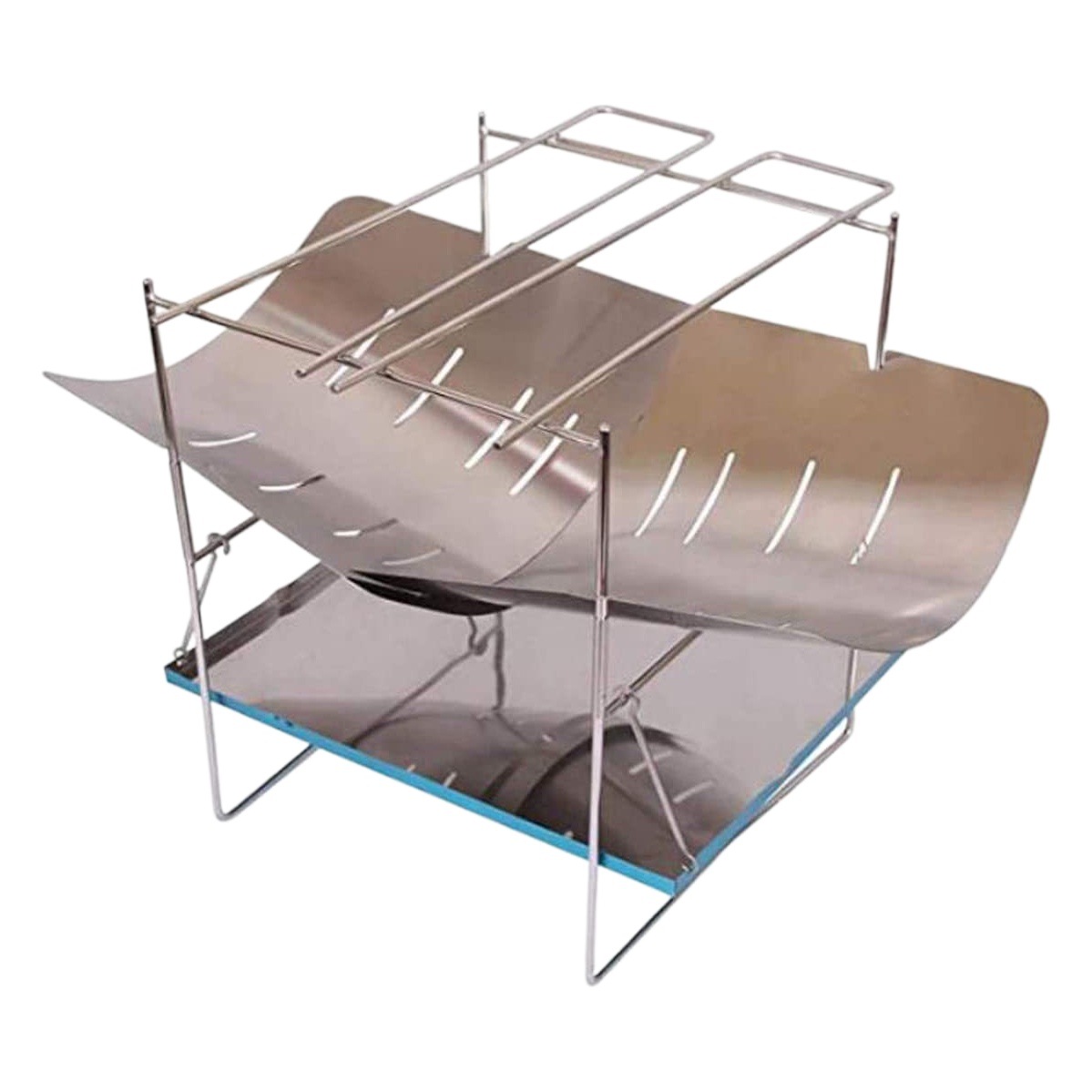 Outdoor Picnic Stainless Steel Folding Easy Storage Burning Table Camping Bonfire Basin Grill Burning Frame Firewood Stove