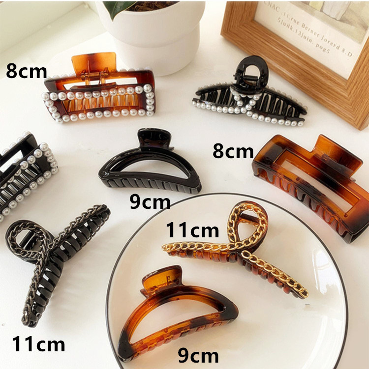 Perlen-Haarspange für den Hinterkopf, Bade-Greif-Clip, groß, koreanischer, eleganter Hai-Clip, Haargreifer, Haarnadel-Clip, Kopfbedeckung_voghion.com