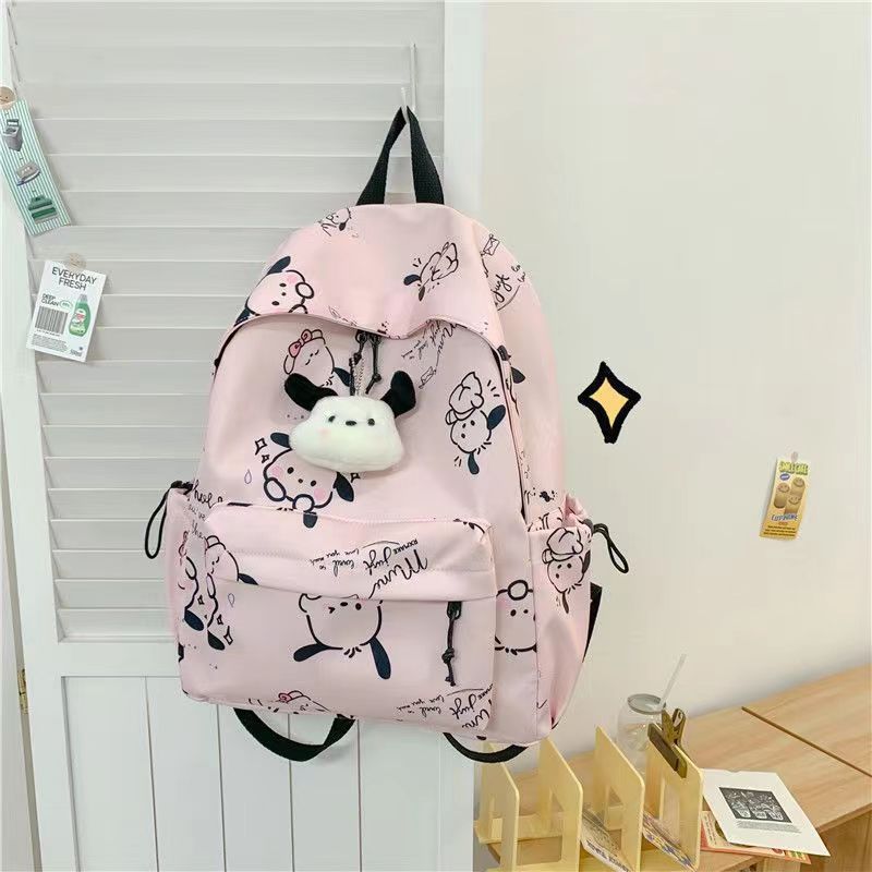 Mochila de estudiantes de secundaria mochila de alta capacidad de estudiantes universitarios impresa perro Pacha Dual hombro viento campus