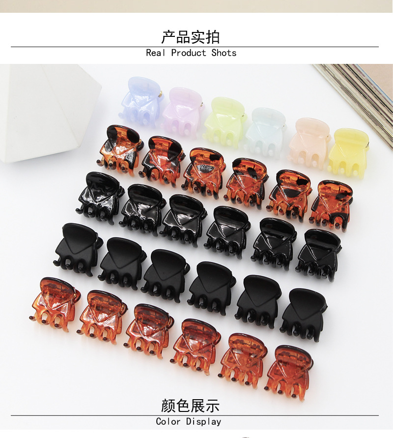 1.5 cm große runde Haarspange mit Mini-Kopf, matte schwarze Haarspange mit Pony, seitliches Haaraccesoire, Prinzessin-Haarschmuck.