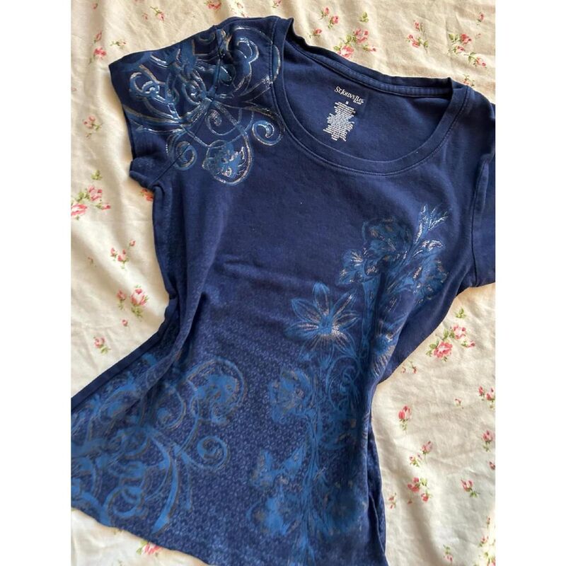 American Retro Sexy Design Slim Fit Vintage Short-Sleeved Y2K Top T-Shirt Printed Summer Short Top