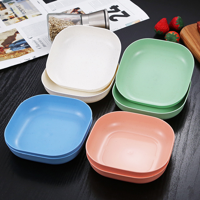 Japanese-style Deep Bone Spitting Plate Wheat Tableware Square Plate Household Plate Fruit Plate Plastic Snack Dried Fruit Snack Snack Plate Japanese-style Deep Bone Spitting Plate Wheat Tableware Square Plate Household Plate Fruit Plate Plastic Snack Dried Fruit Snack Snack Plate