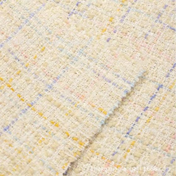 Wool Tweed French Style Chanel Died Yarn Woven Coat Shoes Bag Fashion in stock Fabric