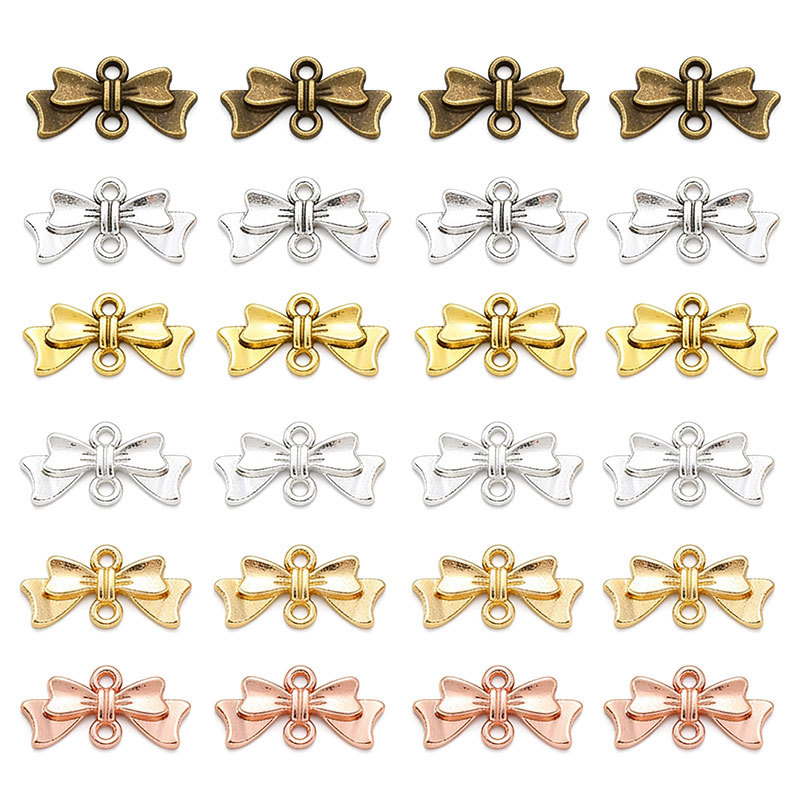 DIY Jewelry Accessories Bow Tie Alloy Pendant Vintage Alloy Bracelet Keychain Small Pendant N104