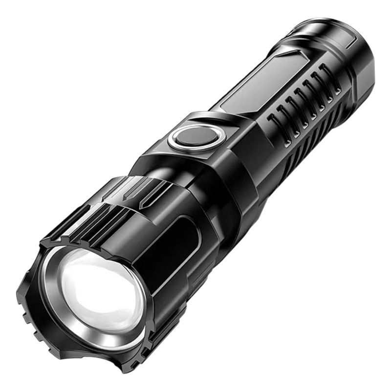 Transfronterizo pequeña linterna fuerte luz recargable al aire libre Super brillante tiro largo pequeño mini hogar portátil durable luz LED