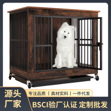 跨境定制款狗笼大中型狗犬家用便捷式移动铁艺加粗狗用宠物笼子