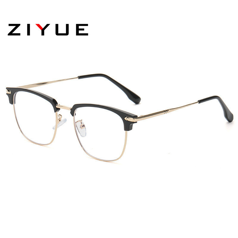 Anti-blue light glasses men's fashionable Ruffian handsome myopia half-frame Tech men's fashionable brand eye frame frame non-Power flat mirror