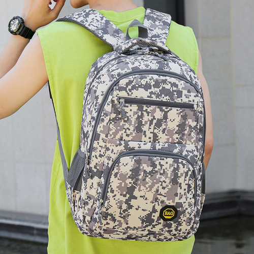 Backpack sports camouflage men's trendy Korean version portable travel backpack new large capacity fashionable outdoor mountaineering bag