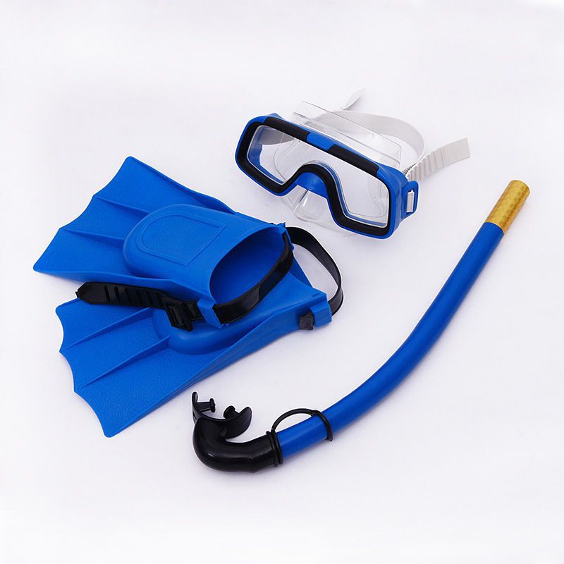 New Large-Frame Snorkeling Three-Piece Set: Diving Goggles, Snorkel, and Fins for Children and Adults, High-Definition Wholesale
