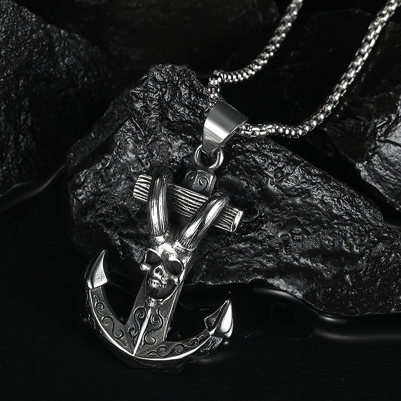 Gothic Metal Wind Anchor Skeleton Stainless Steel Pendant Street Hip…