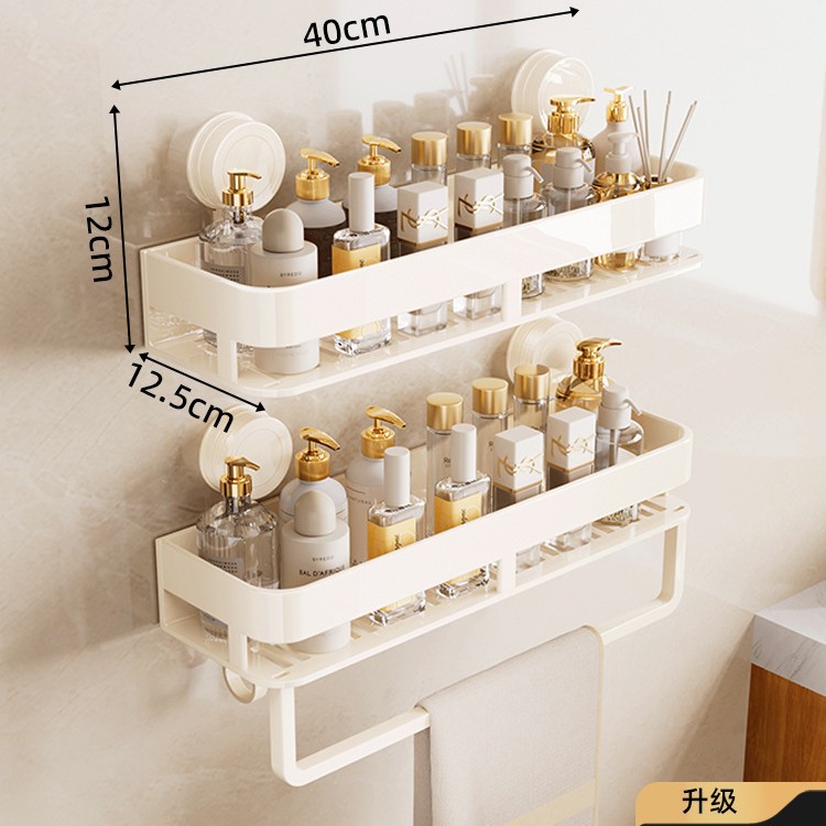 밀크 화이트 [더블 레이어 - 후크 및 막대 포함] 업그레이드 및 탈부착 가능丨 마음대로 위치 변경 가능 40CM