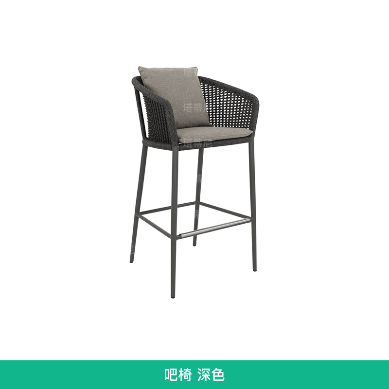Mesas y sillas de ratán para exteriores, muebles de ocio para patio, jardín y terraza de villas, conjunto de mesa y sillas de aleación de aluminio para balcón exterior.